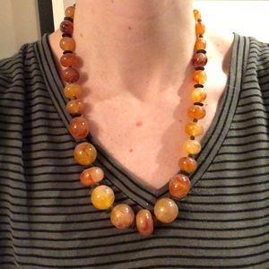 Brown chunky bead necklace